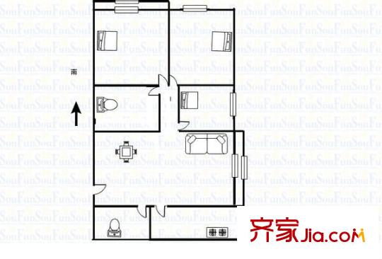 騰龍苑 3室 戶型圖