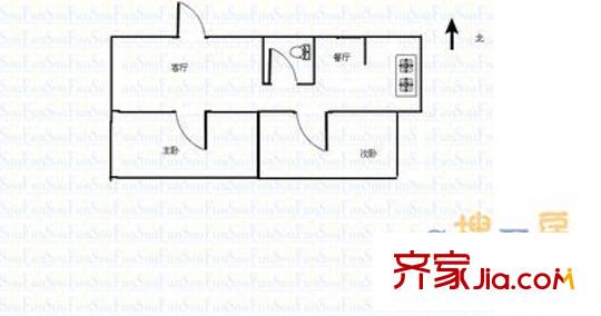 桃南二社區(qū) 2室 戶型圖