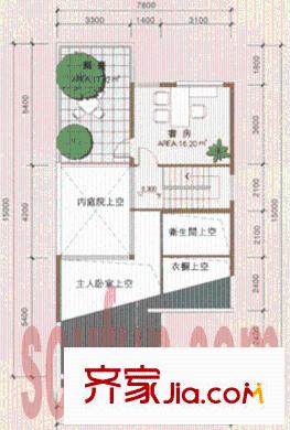 淺水灣別墅戶型圖別墅三層 1室2廳1衛(wèi)