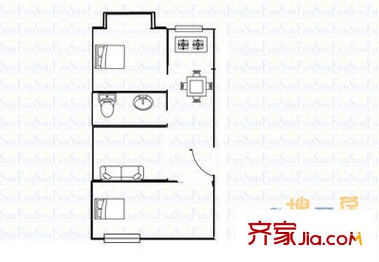 東方小區(qū) 2室 戶型圖