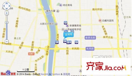 金地苑交通圖太原  