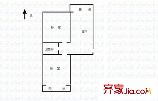 前進路煤氣化宿舍戶型圖drawBitmap 2室