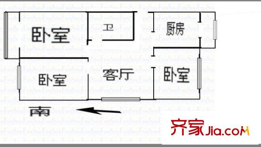 麗日小區(qū) 3室 戶型圖