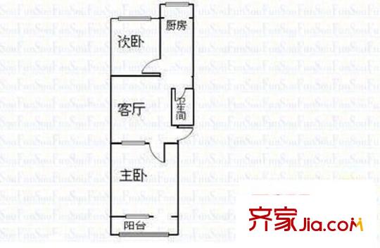 麗日小區(qū) 2室 戶(hù)型圖