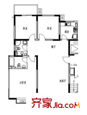 綠軍苑 3室 戶型圖