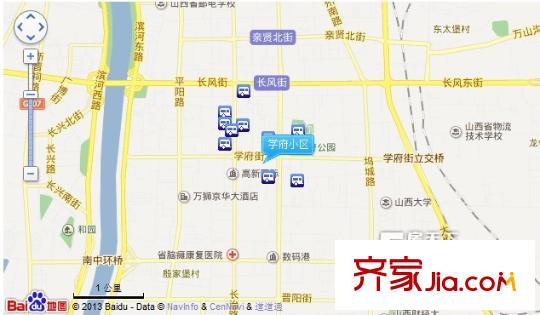 學(xué)府小區(qū)交通圖太原  