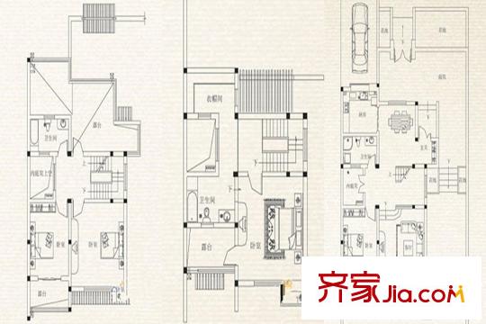 一山一墅戶型圖s4戶型 4室3廳3衛(wèi)1廚