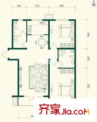 太原 市建一公司南沙河宿舍 戶型圖