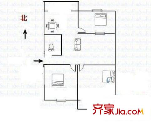 興華南小區(qū) 3室 戶型圖