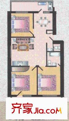 石林苑 3室 戶型圖