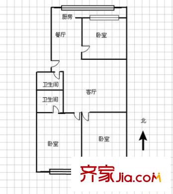 石林苑 3室 戶型圖