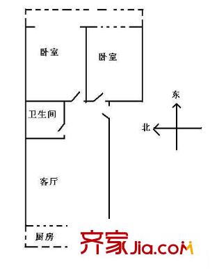 水龍盛大廈 2室 戶型圖