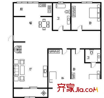 崇業(yè)大廈 3室 戶(hù)型圖