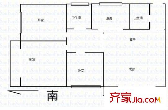 智誠(chéng)天和園 2室 戶型圖