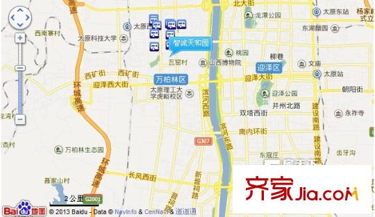 智誠(chéng)天和園交通圖太原  
