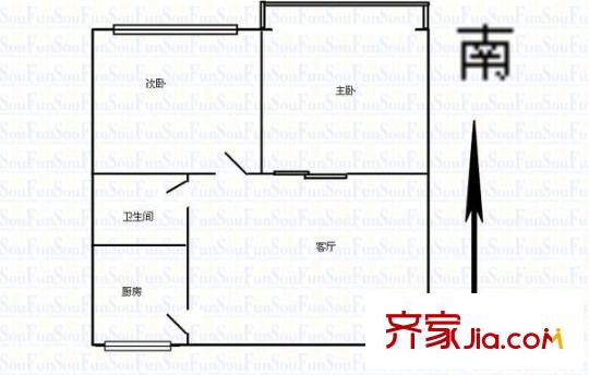 文華苑小區(qū) 2室 戶型圖