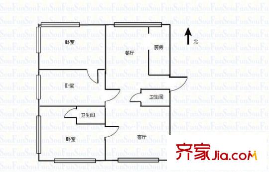原上園3室 戶型圖