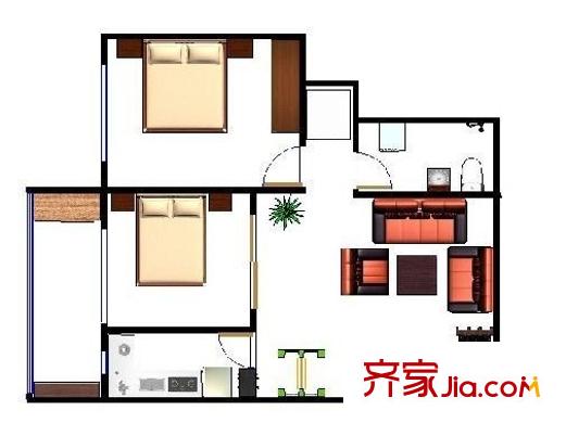 天賜康緣2室 戶型圖