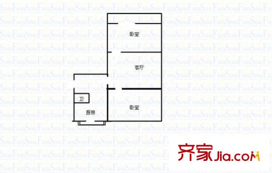 太化水廠小區(qū) 2室 戶型圖