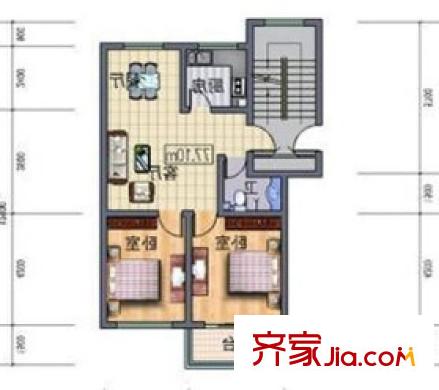 世紀(jì)花苑南區(qū)2室 戶型圖