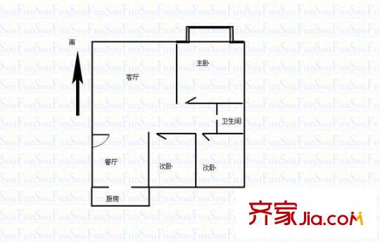開元北小區(qū) 3室 戶型圖