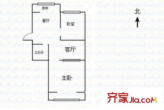 開元北小區(qū) 3室 戶型圖