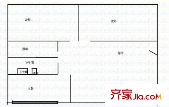 飛云花園 3室 戶型圖