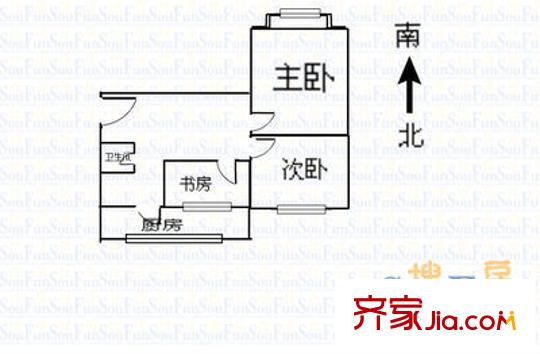 濱汾苑 2室 戶型圖