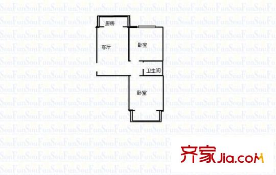 興華北小區(qū) 2室 戶型圖