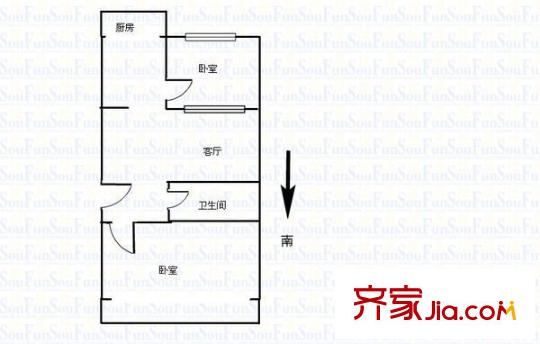 興華北小區(qū) 2室 戶型圖