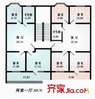 橋東小區(qū)戶型圖5室2廳