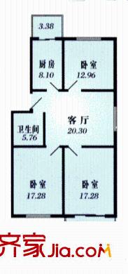 橋東小區(qū) 3室 戶型圖