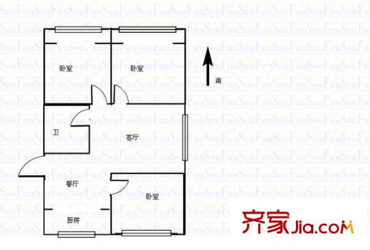鴻峰東花園 3室 戶型圖