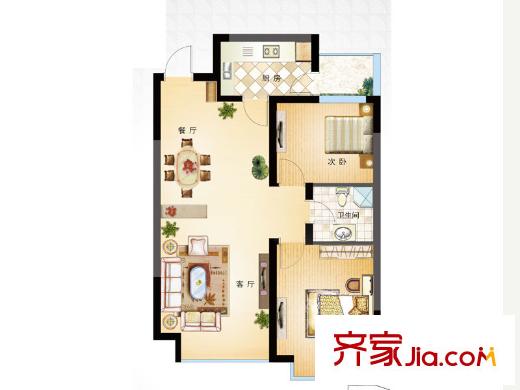 恩馬雙城匯一期4#樓A戶(hù)型2室2廳1衛(wèi)1廚90平 2室2廳1衛(wèi)1廚