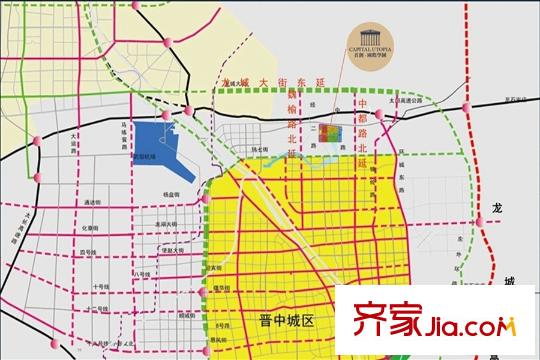 首创国际学园晋中-太原区域道路交通规划图