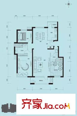 玉泉山居A+戶型   2室2廳2衛(wèi)1廚