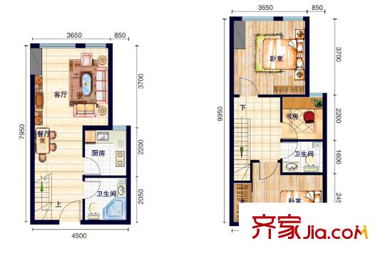 長風(fēng)世紀(jì)廣場C戶型戶型圖 3室1廳2衛(wèi)1廚