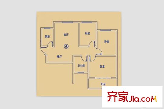 小米國際A戶型 103.46平方米 3室2廳1衛(wèi)1廚