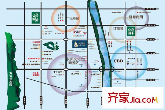 太原鳳凰城區(qū)位圖