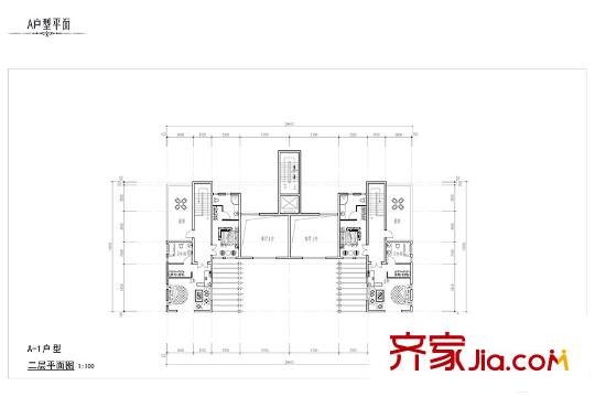 玉泉山?如意公館A-1戶型 二層平面圖 2室2衛(wèi)