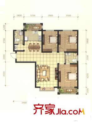 天泰?玉澤園A戶(hù)型 3室2廳2衛(wèi)1廚