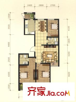 天泰?玉澤園G戶型 3室2廳2衛(wèi)1廚