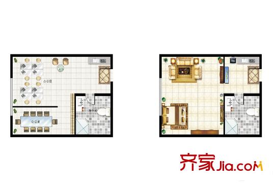 親海國際B戶型 1室1廳1衛(wèi)1廚