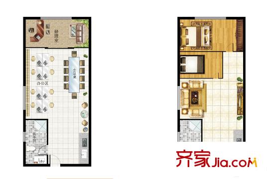 親海國際D戶型 2室1廳1衛(wèi)1廚