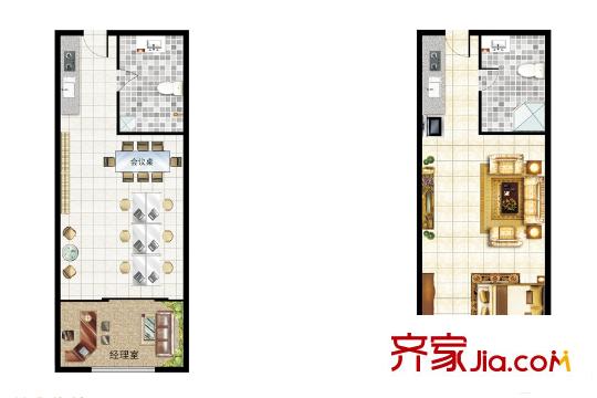 親海國際C戶型 1室1廳1衛(wèi)1廚