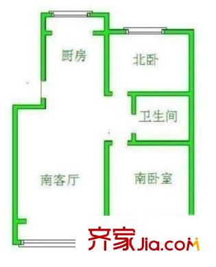 大埠東小區(qū) 2室 戶型圖