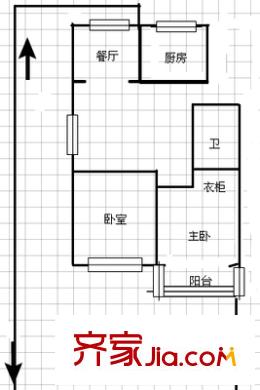 大埠東小區(qū) 2室 戶型圖