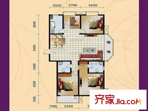 怡和?中馨城G戶型 4室2廳2衛(wèi)1廚