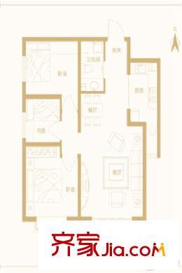 博名?繁華里C戶型 3室2廳1衛(wèi)1廚