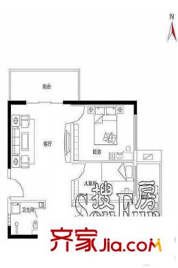 金基泰和苑I戶型 2室2廳1衛(wèi)1廚